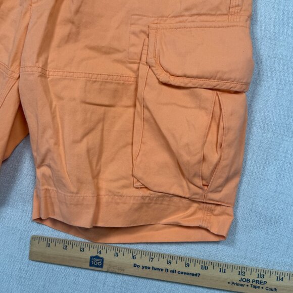 Polo Ralph Lauren Cargo Shorts Flat Front Orange Cotton Pockets Size 32 - Picture 7 of 12